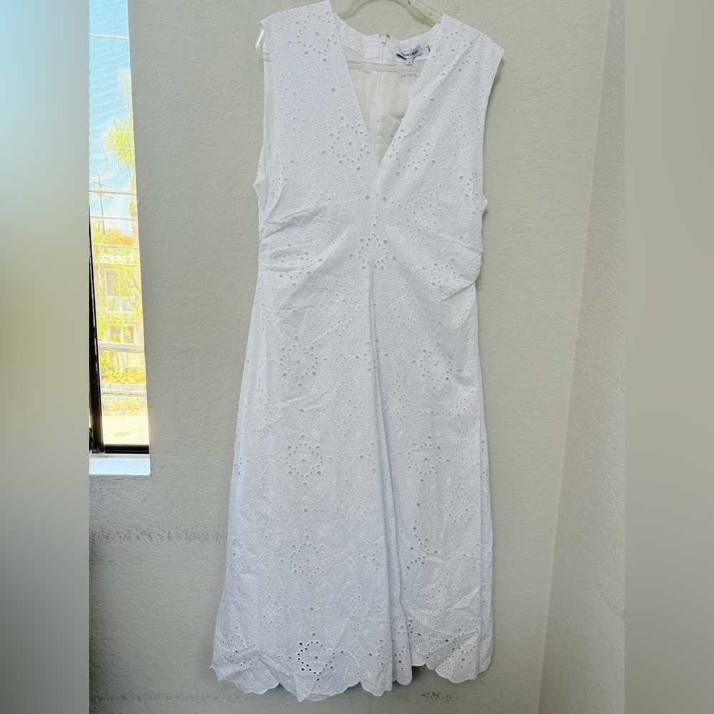 Veronica Beard Aven Midi Dress White Eyelet Size 16 NWT - Picture 4 of 5